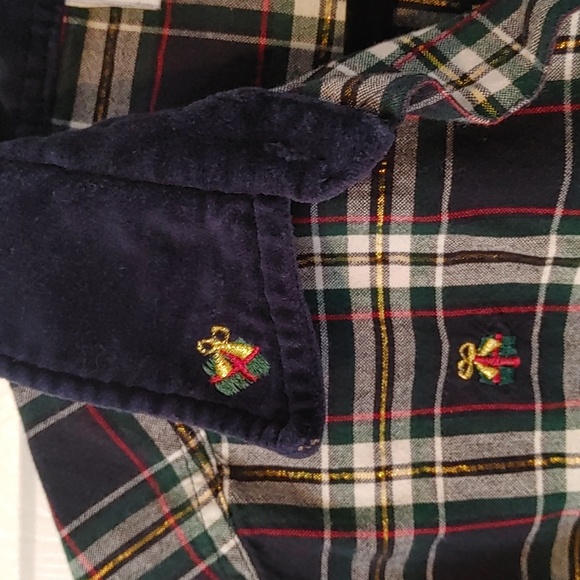 Vintage Holiday Long Sleeve Button Down Womens Sz Medium Plaid Metallic Velvour - Picture 4 of 10